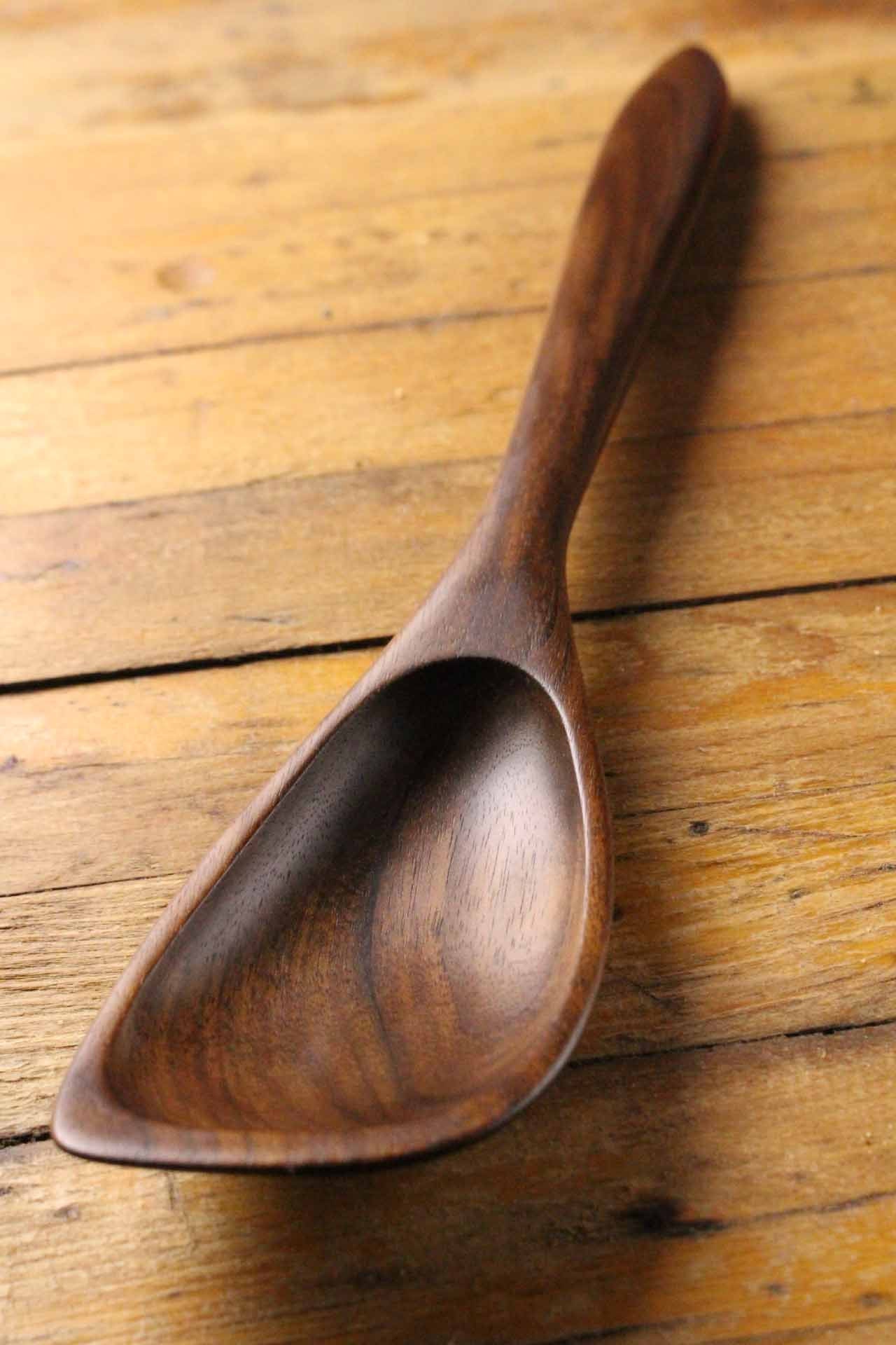Hybrid wooden roux spoon spatula spoon hand made from Walnut, Cherry, or Maple wood - Image 6