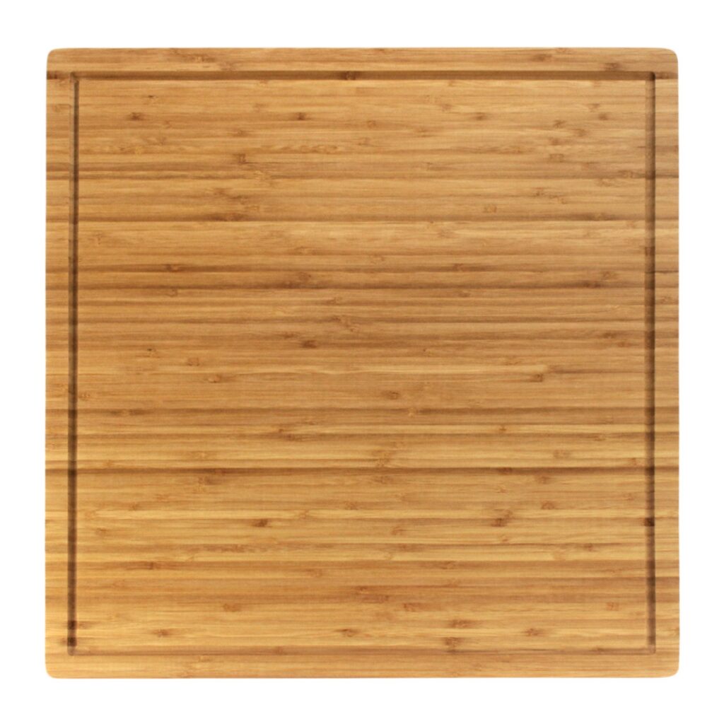 Grooved Flat Square Bamboo Cutting Board 20" x 20" x 0.75"