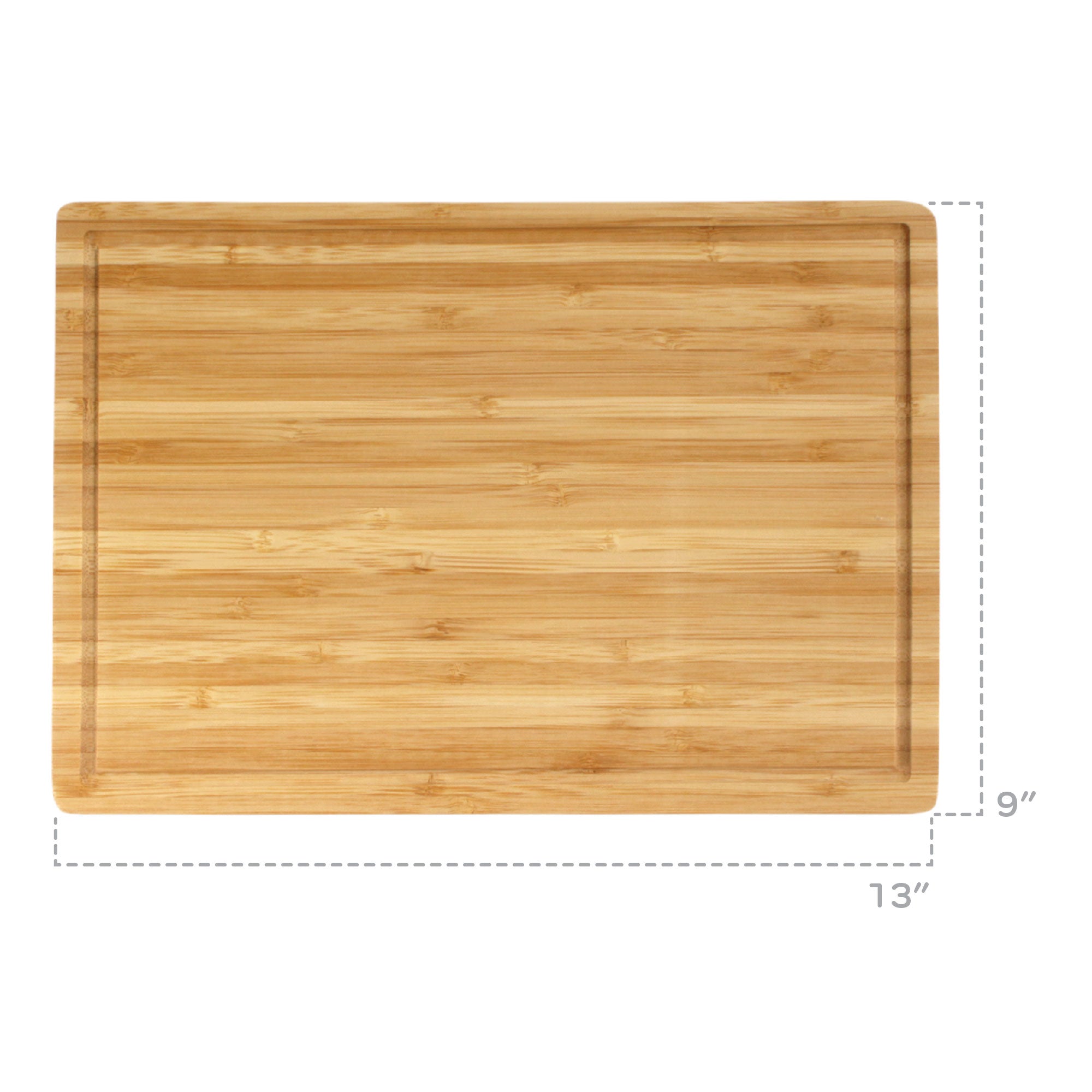 Flat Grooved Thin Bamboo Cutting Board 13" x 9" x 0.4" - Image 4